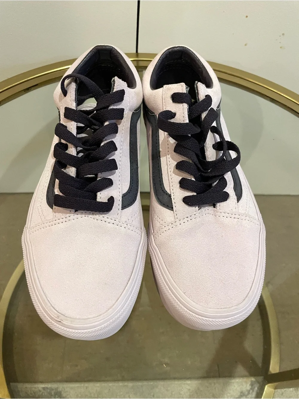 Vans Old Skool Stackform Platform Shoes Lavender Suede Women 7